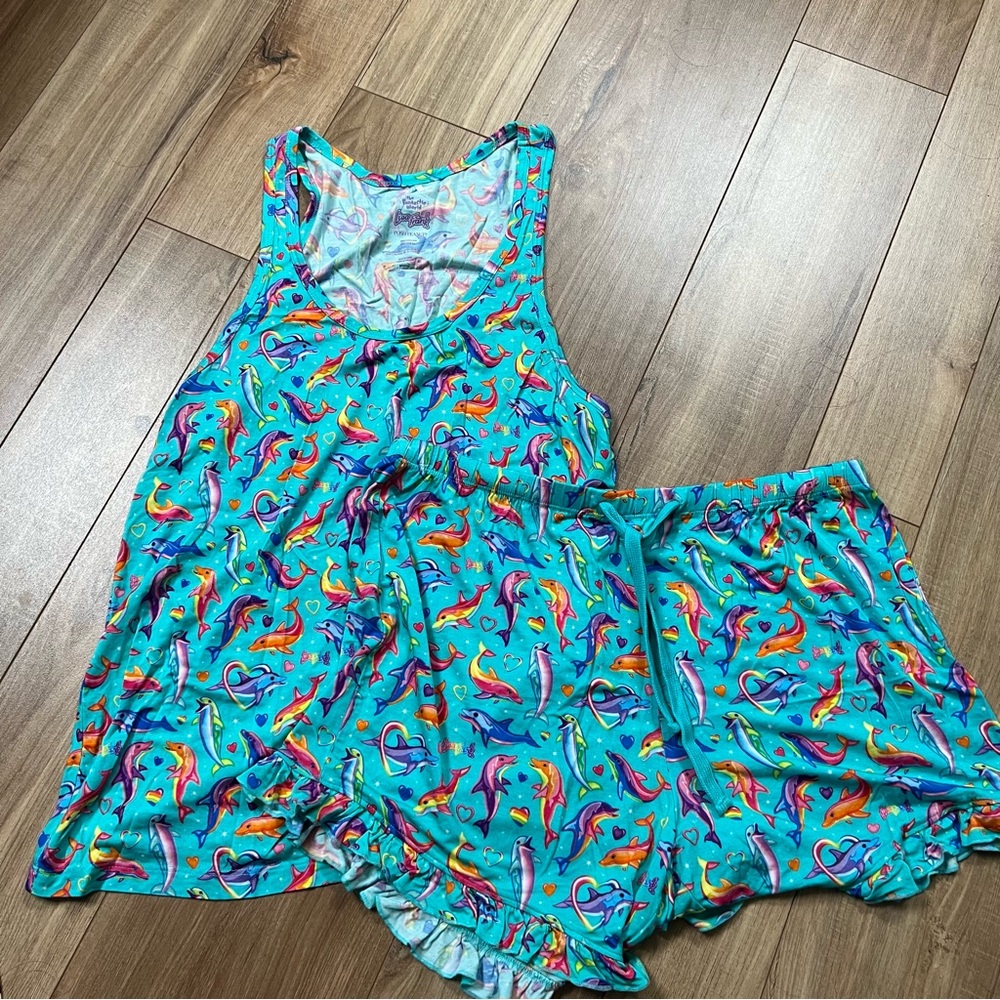 Posh Peanut Lisa Frank Dolphins Womens Pajamas